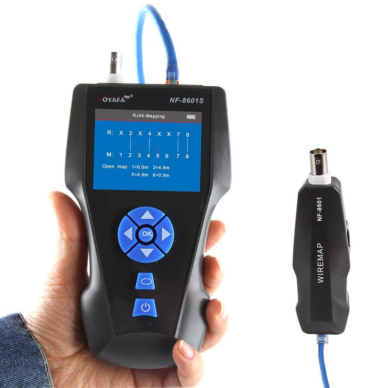 NOYAFA Network Cable Tester,AT278 TDR Multi-functional LCD Tracker For RJ45, RJ11, BNC, Metal Cable,PING/POE NF-8601S - Image 4